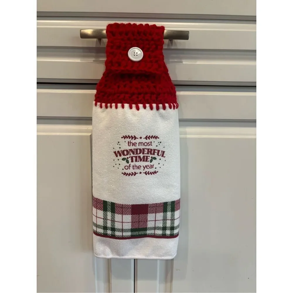 Crochet Top Kitchen Towel- Cut out sugar cookies